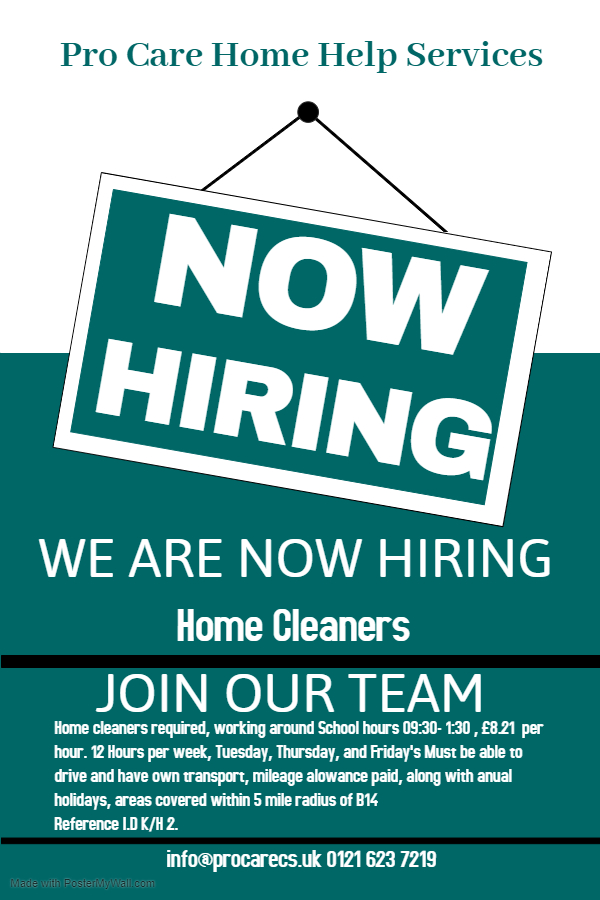 Copy of Now Hiring - Home Cleaners