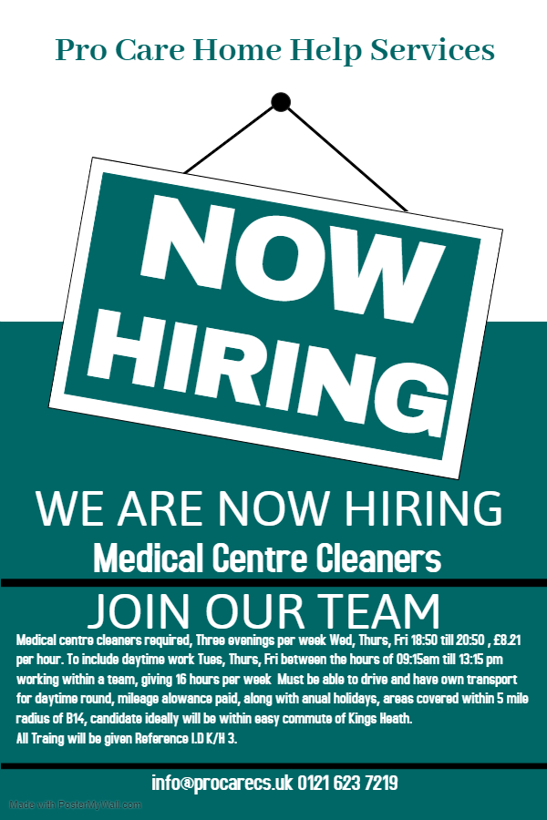 Copy of Now Hiring - Medical centre